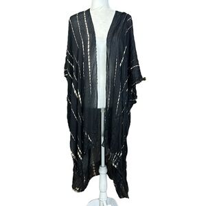 Soft Surroundings Caftan Duster OS Boho Flowy Open Front Long Topper